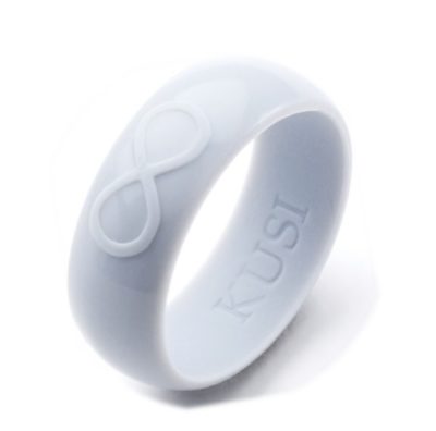 Men's Silver Silicone Ring